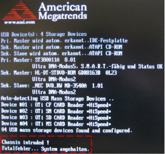 KHẮC PHỤC LỖI FATAL ERROR … SYSTEM HALTED.